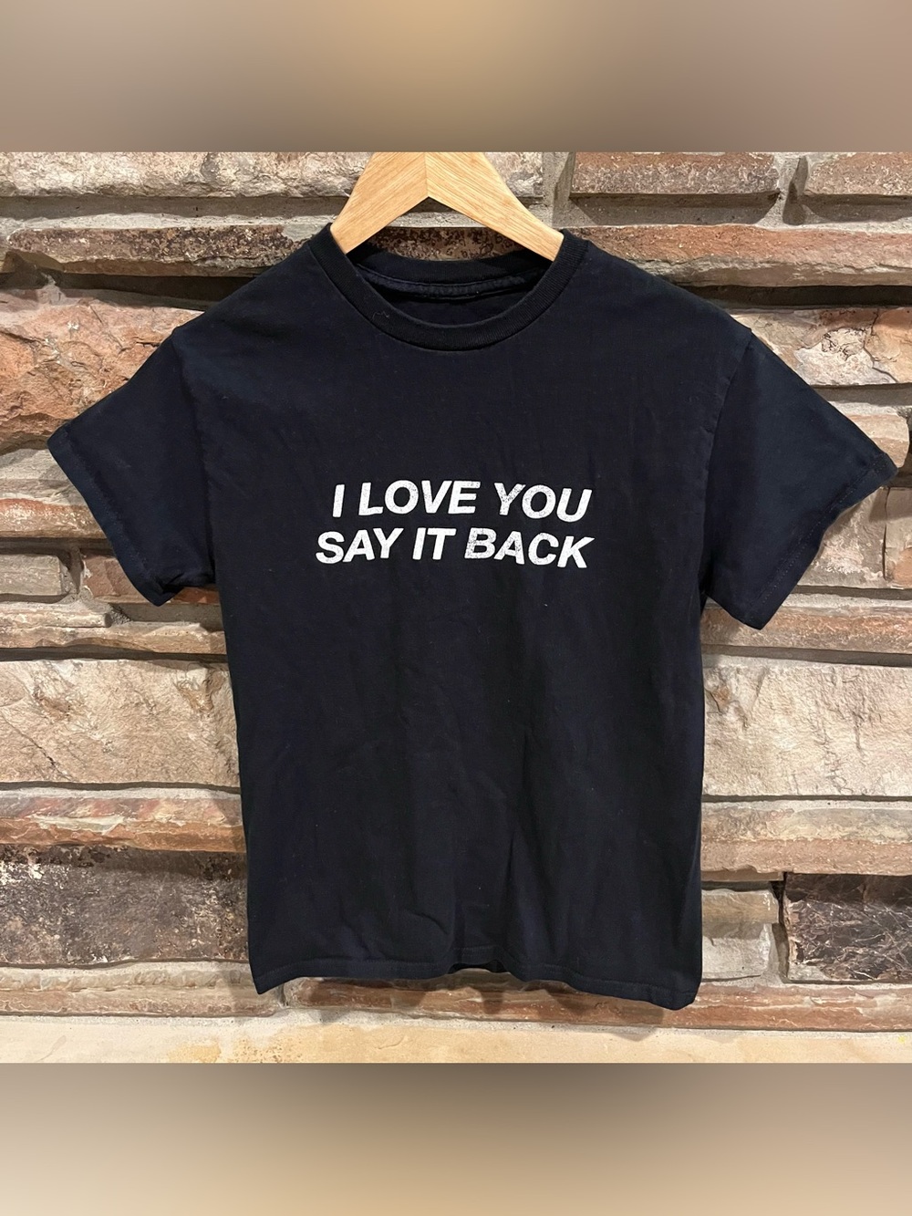 Lonely Ghost "I Love You Say It Back" Black Crewneck Tee
